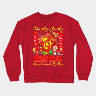 Chuc Mung Nam Moi Happy Vietnamese New Year 2024 Boy Kid Girl Crewneck Sweatshirt